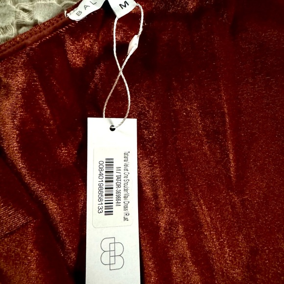 Baltic Born Tatiana Velvet One Shoulder Dress - Rust - Picture 4 of 5
